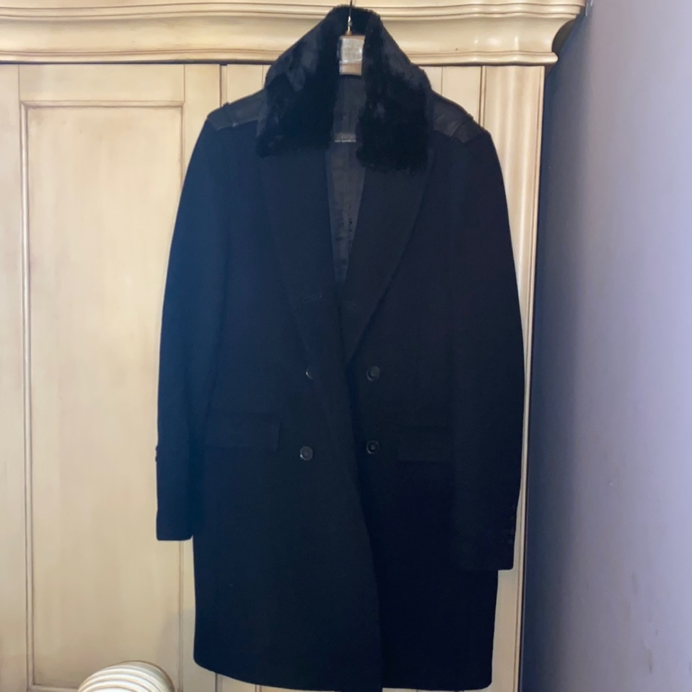 The Kooples Wool Blend Coat Dark Navy